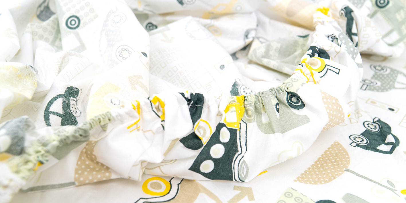 Prześcieradło z gumką auta beep żółte 80x160 cm